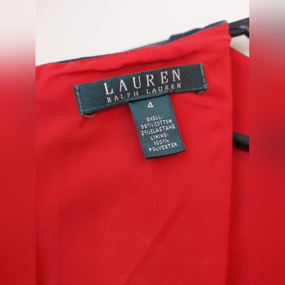 Lauren Ralph Lauren Red with Blue Color Block Pencil Dress Size 4 - Picture 7 of 9